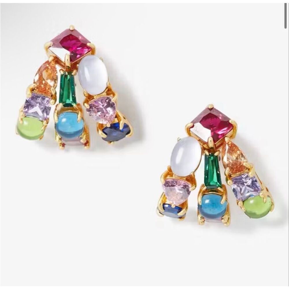 Kate Spade NEW earrings - Showtime multicolor stud huggie hoops